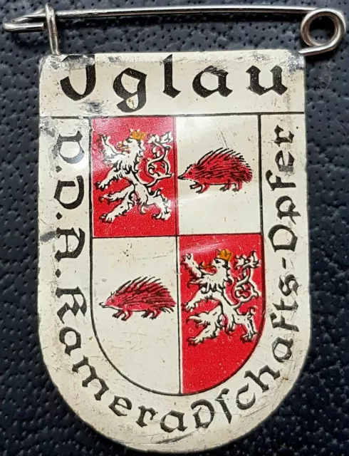 ✚1629✚ German VDA WW2 donation fund raiser badge coats of arm Iglau