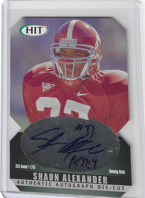 2000 Hit Shaun Alexander Rookie Autograph Die-Cut ALABAMA CRIMSON TIDE