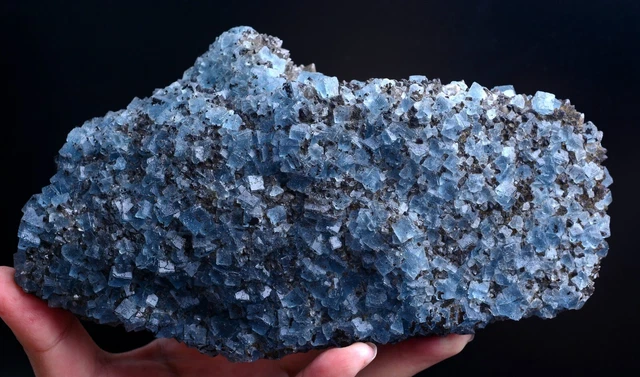 1688g New Find Transparent Blue Cube Fluorite Crystal Cluster Mineral  Specimen