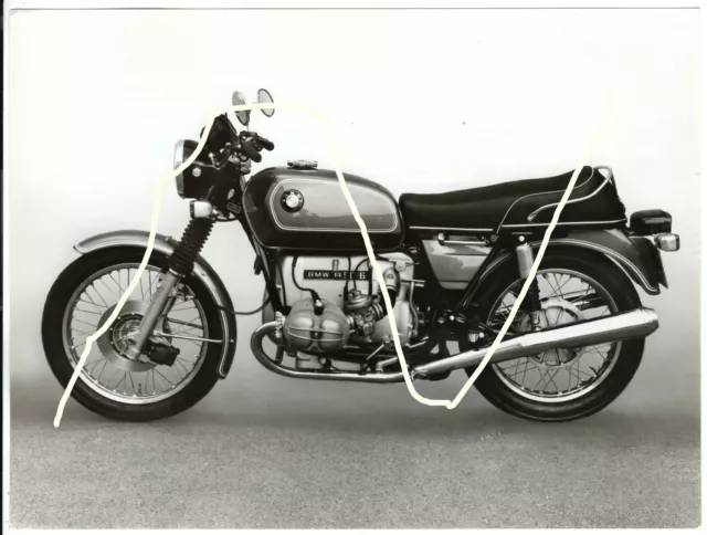 24x18cm Orig altes Archiv Werk Foto 1974 Motorrad BMW R 90/6 Scheibe photo 2