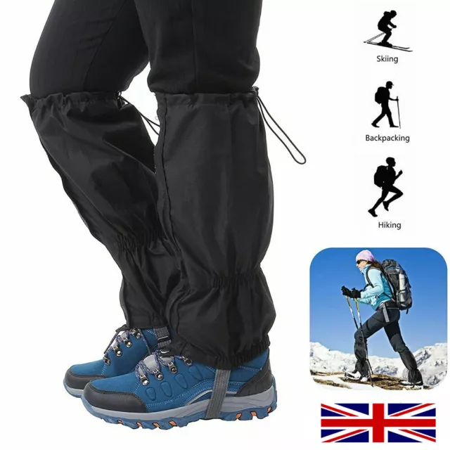 Waterproof Climbing Hiking Snow Ski Leg Cover Boot Legging Gaiters Outdoor 16"