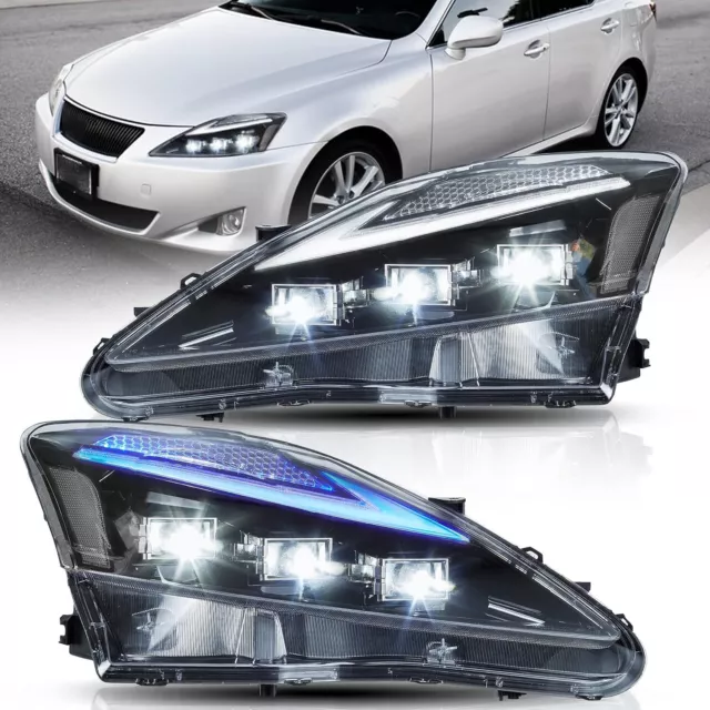 VLAND LED Projector Headlights For 06-13 Lexus IS250 IS350 ISF w/Blue Animation