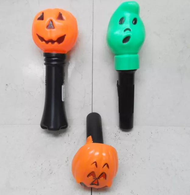 Halloween Flashlight Lot Vintage Blow Mold Blinky Pumpkin GHOST Jack O Lantern