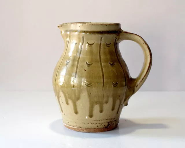 MIKE DODD Studio Pottery - Ash Glazed Stoneware Jug with Incised Decoration