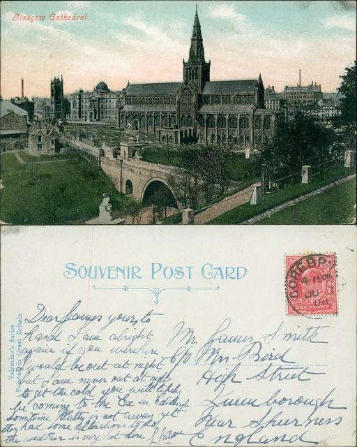 Glasgow Cathedral GB 1908 Cancel Valentines