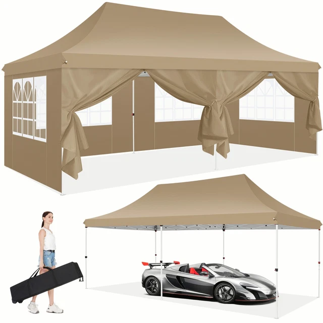 3x6M/3x3M Pavillon Wasserdicht Faltpavillon Pop Up Partyzelt Gartenzelt UV 50+
