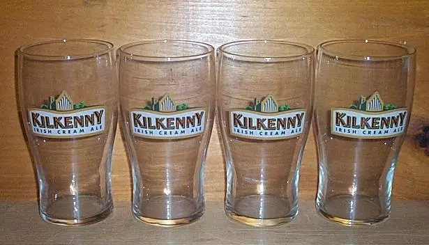 KILKENNY IRISH CREAM ALE 4 PUB STYLE 20oz BEER GLASSES NEW