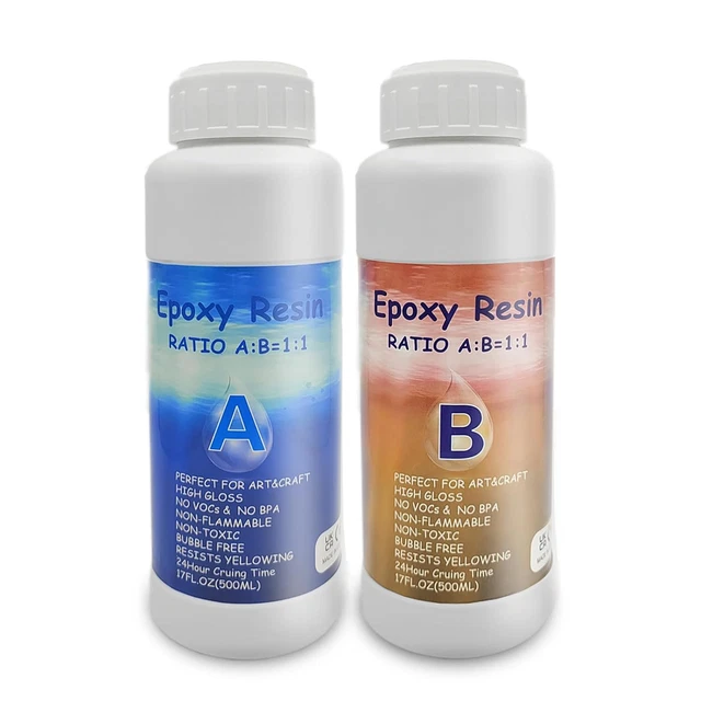 Resina Epossidica Trasparente 600g (540ml) | Bicomponente 1:1 Per Colata E Rivestimento | Fai Da Te Gioielli, Legno, Pittura - 2