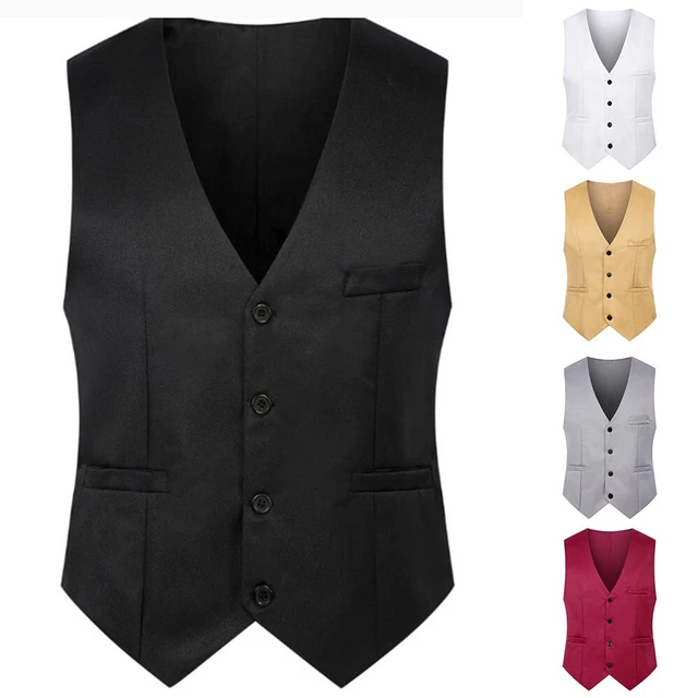 Gilet da uomo sottile autunno business casual doppio petto formale senza maniche