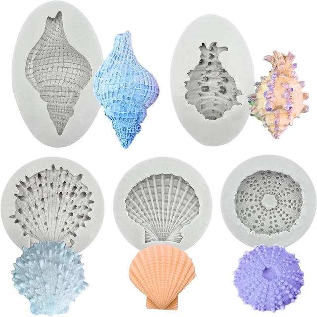 5 pz stampo in silicone tema mare stampo per torta bianca fondente stampo sapone per torta fai da te