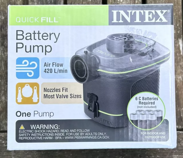 lNTEX Air Pump Quick-Fill Battery Operated Portable - inflates and deflates Camp