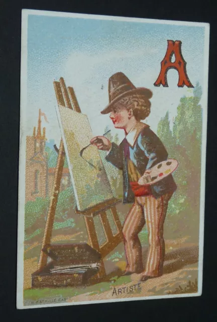 Chromo Bon-Point Image Ecole 1900-1914 Abecedaire A Artiste