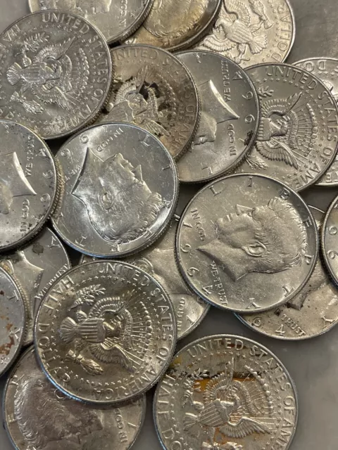 1964 Kennedy Half Dollar Full Roll - LOW GRADE - 20 Coins - 90% Silver