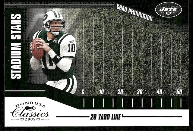 2005 Donruss Classics Stadium Stars 20 Yard Line Gold Chad Pennington 021/250