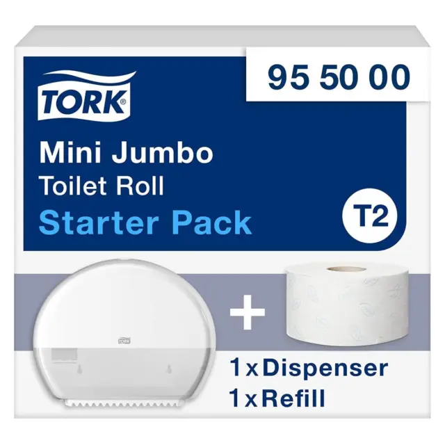 Tork 955000 Mini Jumbo rotolo di carta igienica starter pack T2 carta igienica
