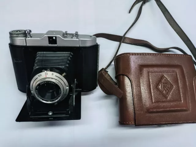 Franka Solida Junior Fotoapparat  6,3/75mm mit  Ledertasche Retro Vintage Kamera
