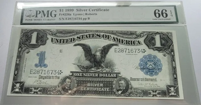 1899 USA 1 Dollar Silver Certificate | Fr226a - PMG 66 Uncirculated