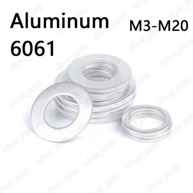 Aluminum Alloy 6061 Flat Washers M3 M4 M5 M6 M8 M10 M12 M16 M20 Enlarged Gaskets