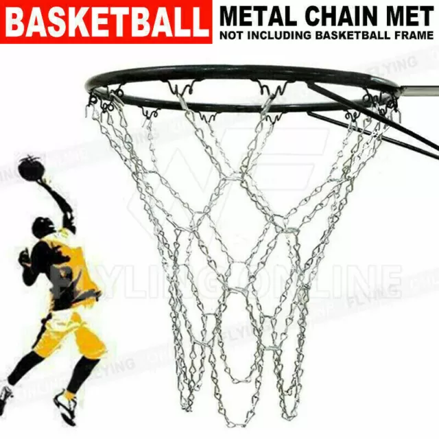 Basketball Ring Metal Chain Net Heavy Duty Mesh Official Size Rims Hoop 12 Loop