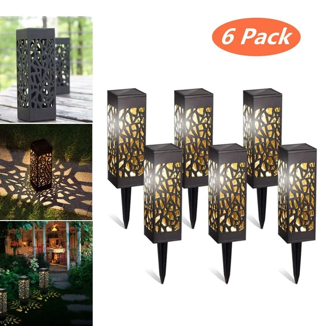 6 Pcs Lampe Solaire LED Eclairage de Jardin Außen-beleuchtung Schattenlaterne