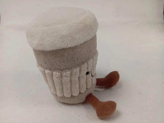 Tag M P JELLYCAT AMUSEABLES COFFEE To Go Plush Soft Toy Grey Brown With both ...