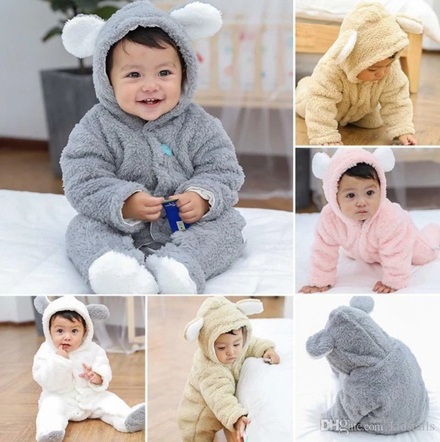 Baby Boy Girl Fleece Warm Suit Animal Costume Fancy Dress Outfit Fluffy Snowsuit
