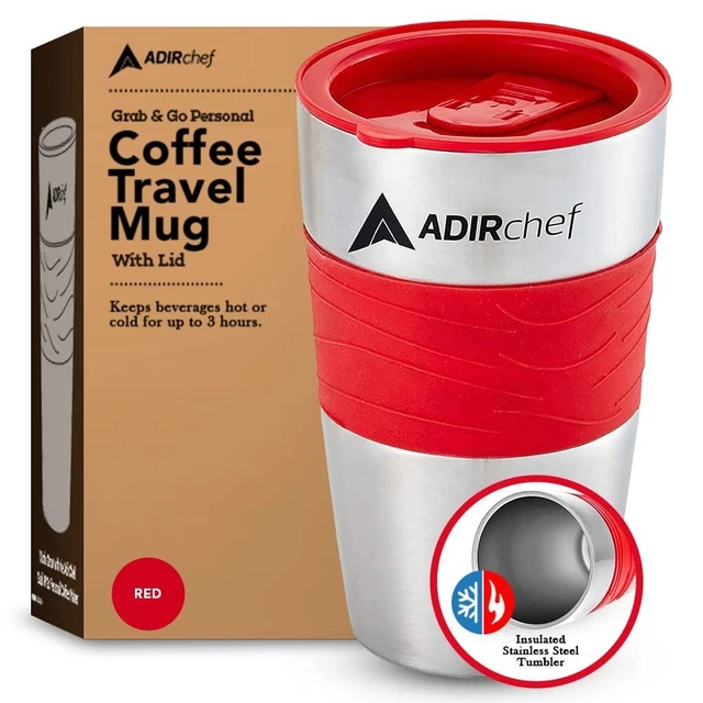 AdirChef Travel Mug 15 Oz - Insulated BPA Free Stainless Steel Vacuum Tumbler...