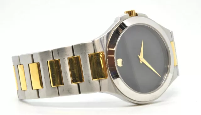 Movado Men's Watch Temo Swiss Quartz Black Dial Two Tone Steel Bracelet