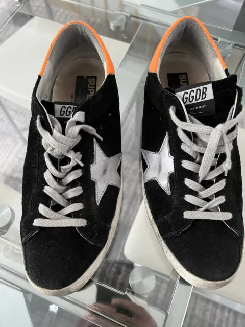 Golden Goose Super-Star Suede Sneakers - Size 9  42 black & Orange 2