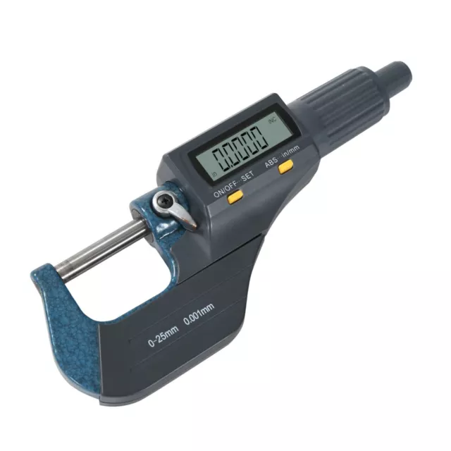 Digital Micrometer, 0-25mm, LCD Display