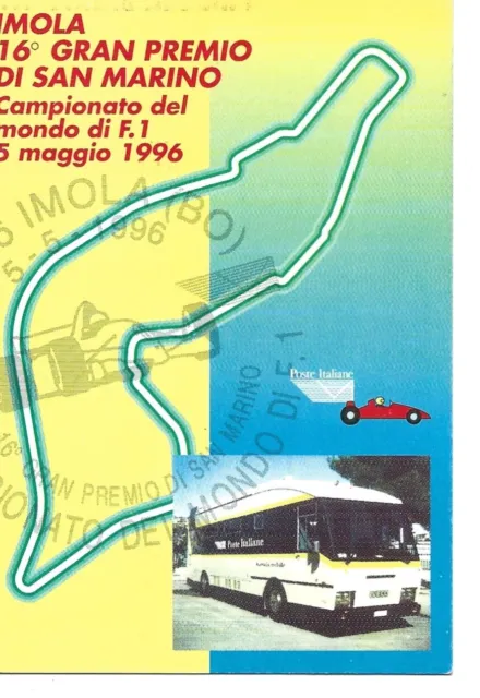 cartolina 16 gran premio imola 5 maggio 1996 con timbro poste