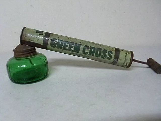 Vintage Bug Sprayer Green Cross