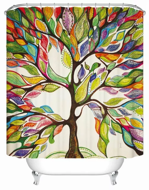 X-Labor, Tenda da doccia colorata con motivo ad albero, 240 x 200 cm, (w2a)