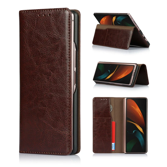 Pour Samsung Galaxy Z Fold2 5G Etui Portefeuille Cuir Fentes Cartes Etui Flip
