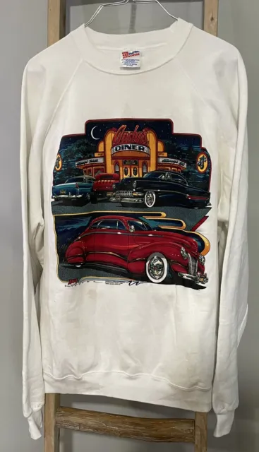 Vintage 1991 Andy's Diner Crew Neck Sweatshirt Size XXL 2XL Classic Chevrolet
