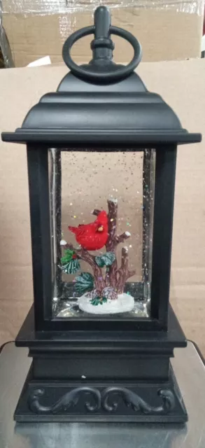 Raz Imports, 9" Snow Globe With Cardinal Lantern, Light Doesn't Work. 1000bp