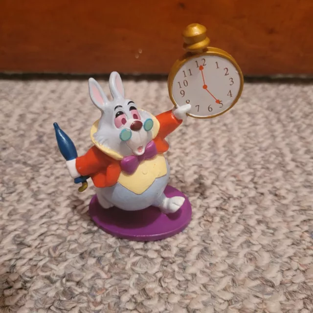 DISNEY ALICE IN Wonderland White Rabbit Clock 3.5