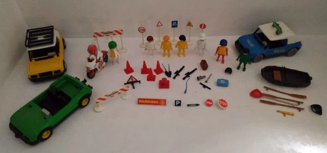 Voitures Playmobil 3210 + moto + chaloupe + accessoire : Vintage