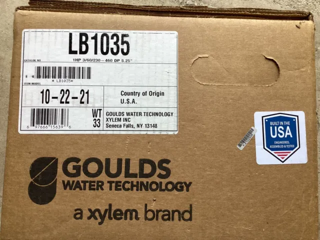 GOULDS WATER TECHNOLOGY LB1035 Booster Pump,1HP,3 Phase,208-230/460V AC