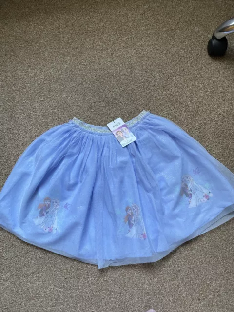 M&S Girls 9-10 yrs Blue Disney Frozen Tutu Skirt . Bnwt