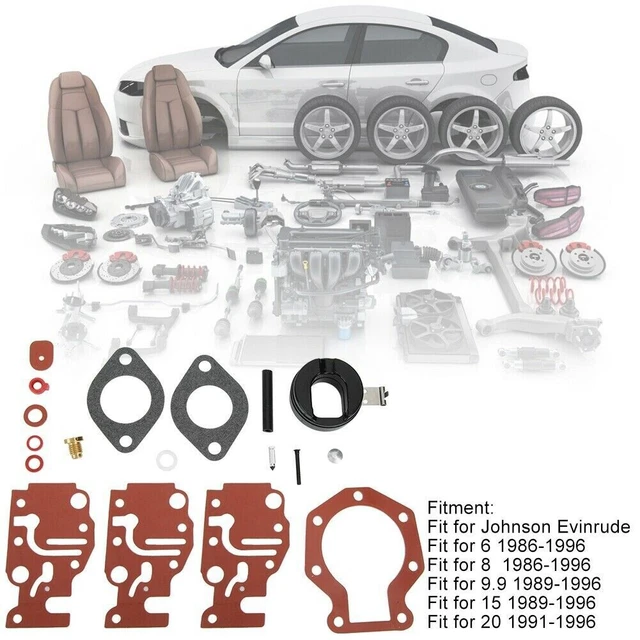 Kit riparazione revisione carburatore per Johnson Evinrude 6 8 99 15 20 PS 0439073