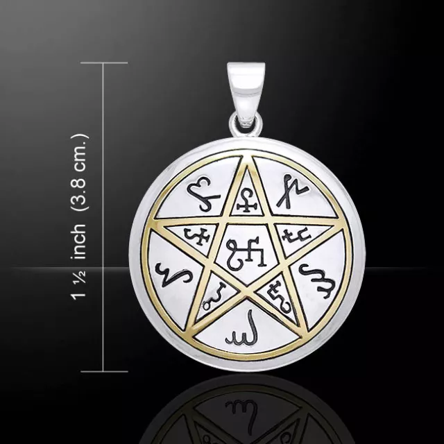 Oberon Zell Pentacle De Le Terre Argent et Or Pendentif Peter Stone