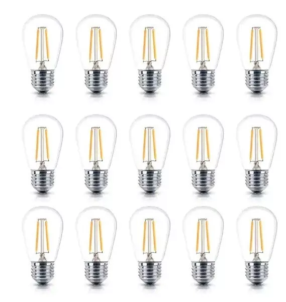 Brightech 2-Watt S14 Dimmable Energy-Saving E26 Base Edison LED Bulbs (15-pack)