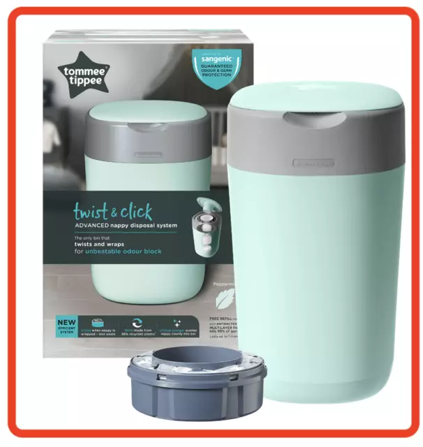 Tommee Tippee Sangenic Nappy Twist and Click Bin Disposal System Refill Cassette