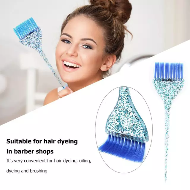 fr Dye Hair Brush Easy Clean Portable Salon Hair Tinting Color Brush (Blue)