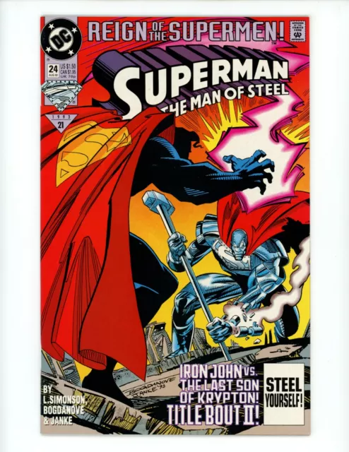 Superman Man of Steel #24 Comic Book 1993 VF/NM Jon Bogdanove DC Comics Direct