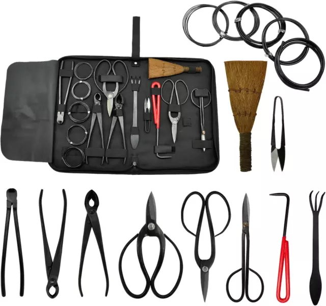 Voilamart Bonsai Tools, 16 PCS Bonsai Tool Set, Bonsai Tool Kit with 4 Bonsai Sc