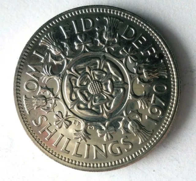 1970 GREAT BRITAIN FLORIN - PROOF - Last PRE-DECIMAL Coin - FREE SHIP