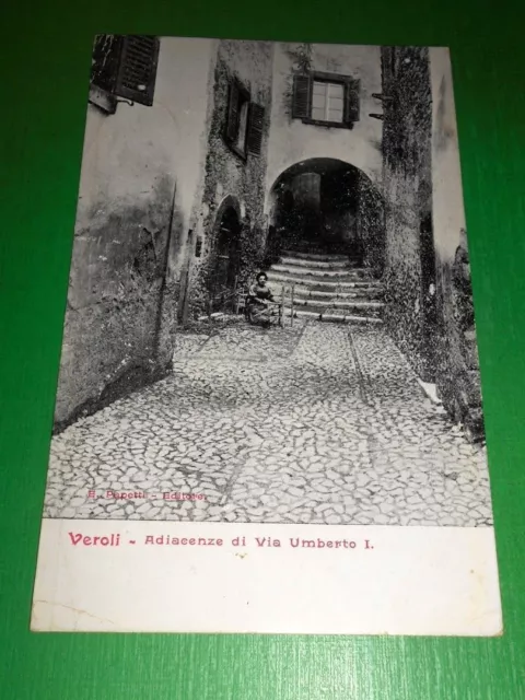 Cartolina Veroli - Adiacenze di Via Umberto I 1907