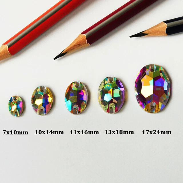 Oval Glass Sewing Strass Flat Back Sew On Crystal Loose Rhinestone for Mask DIY 2